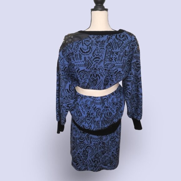 Vintage 3 piece knit  punk rocker set by Vasginie with studs and fringe - Picture 2 of 13